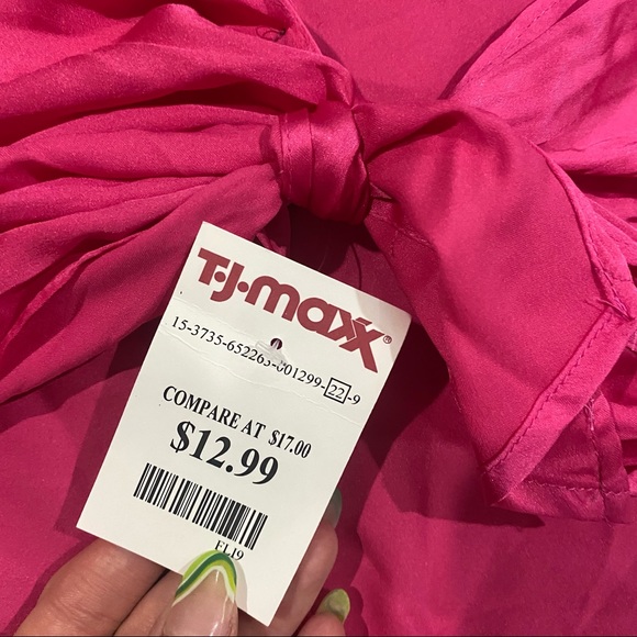 hot pink silk scarf top - Picture 3 of 3